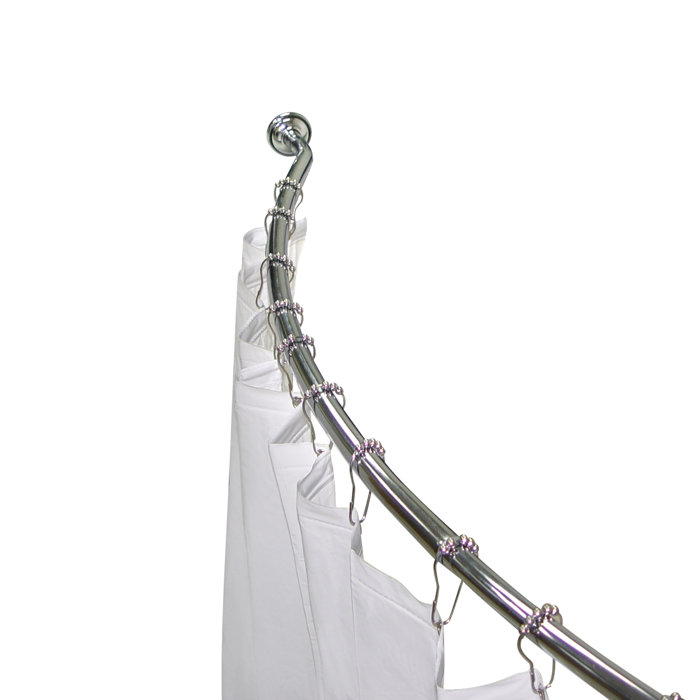 72" Adjustable Curved Fixed Shower Curtain Rod & Hook Set & Reviews